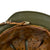 Original German WWII M40 Refurbished Normandy Camouflage Chicken Wire Half Basket SS Helmet - Stamped EF66 Original Items