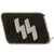 Original German WWII SS Officer SS-Untersturmführer Collar Tab Set with Flatwire Runes - Schutzstaffel Original Items