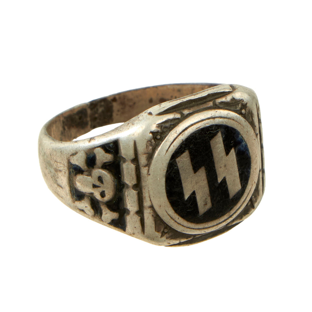 Original German WWII SS Private Purchase Double Sig Rune Ring - Schutzstaffel Original Items