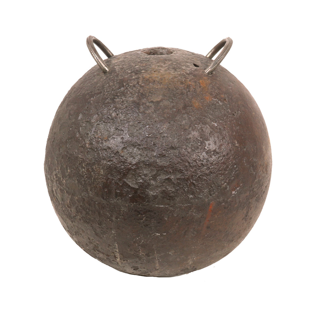 Original American Revolution or Napoleonic Wars French Gribeauval 12-Inch Hollow Mortar Bomb with Rings (Ears) Original Items
