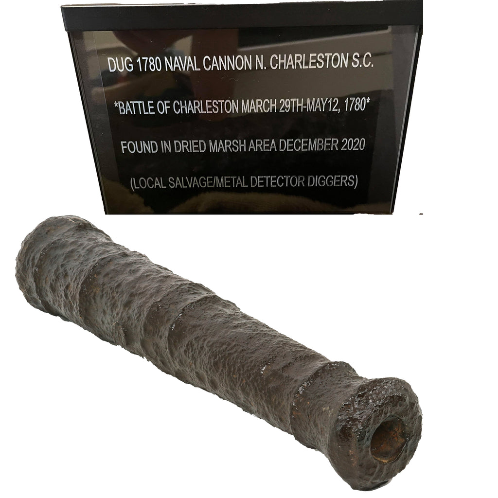 Original 1780 Battle of Charleston South Carolina Excavated Small Ship's Iron Falconet Swivel Cannon Original Items