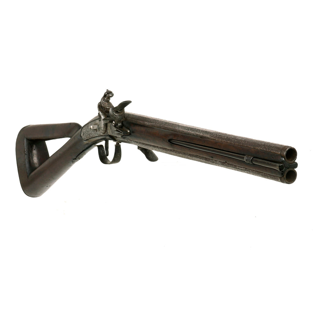 Original British 17th Century Double Barrel Swivel Breech Flintlock Sporting Gun by Harman Barne of London - Circa 1660 Original Items