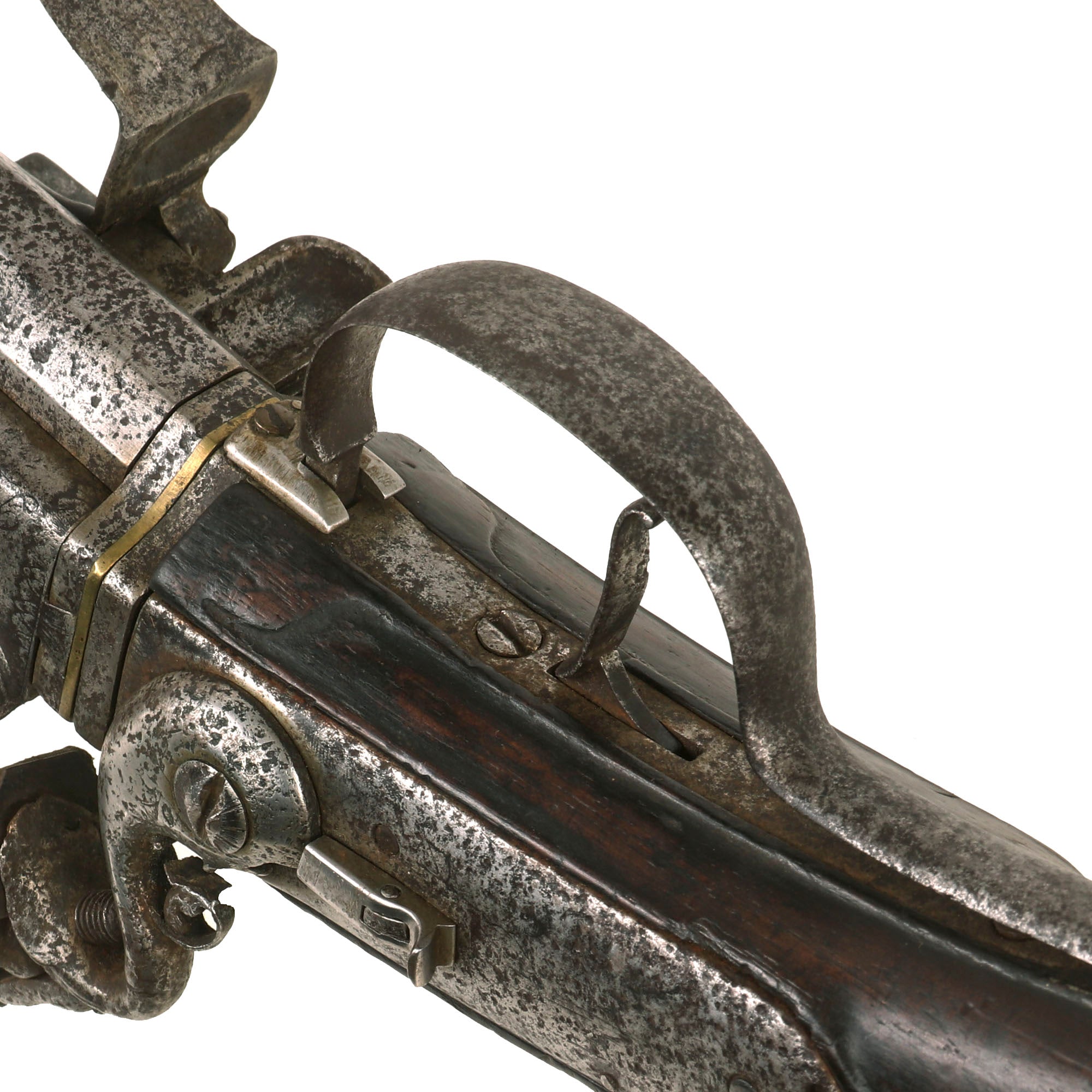 Original British 17th Century Double Barrel Swivel Breech Flintlock Sp ...