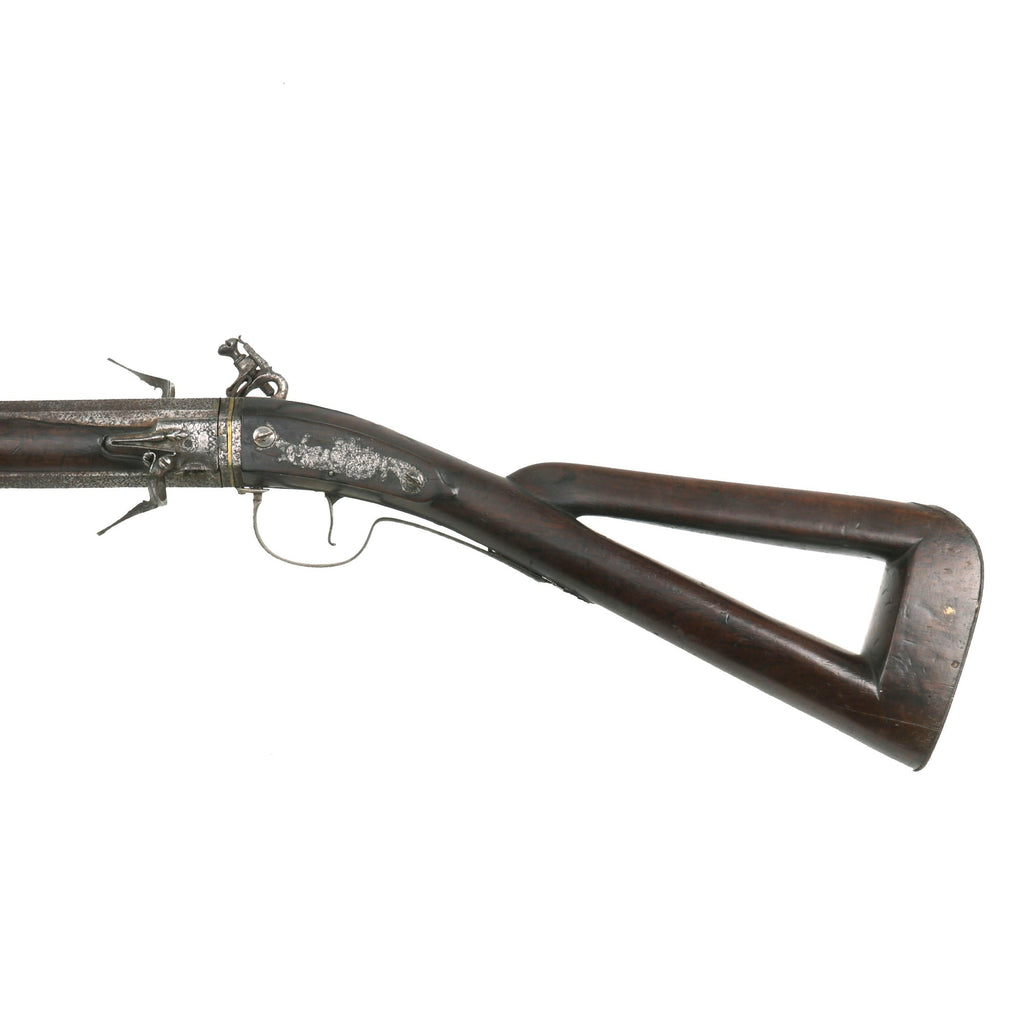 Original British 17th Century Double Barrel Swivel Breech Flintlock Sp ...