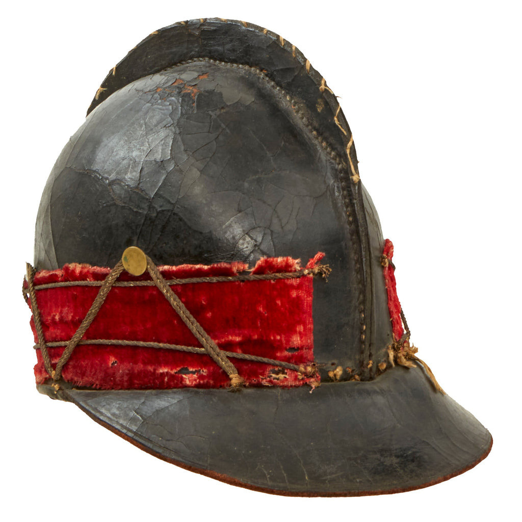 Original U.S. Federal 1790 / War of 1812 Rare Regiment of Light Dragoons Tarleton Cap Helmet with Velvet Turban & Silver Cord - Retained Lining Original Items
