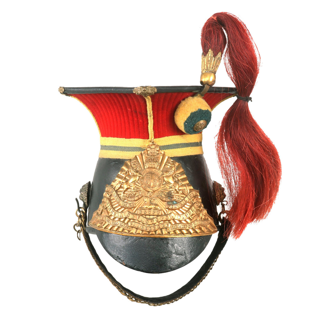 Original British Victorian Era 12th Lancers (Prince of Wales’s) Other Ranks Chapka Helmet - Size 6⅝ Original Items