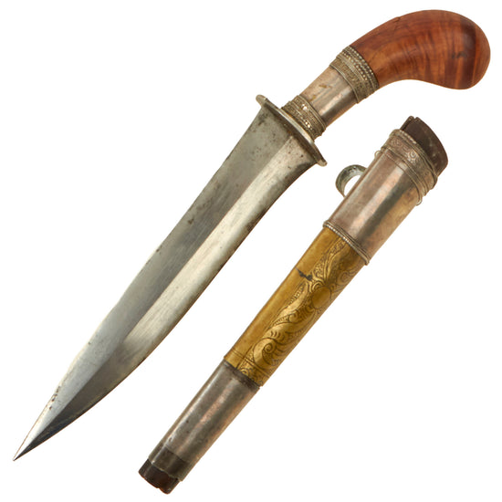 Original Philippine Moro Datu Pinal Silver-Mounted Dagger circa 1850 Original Items