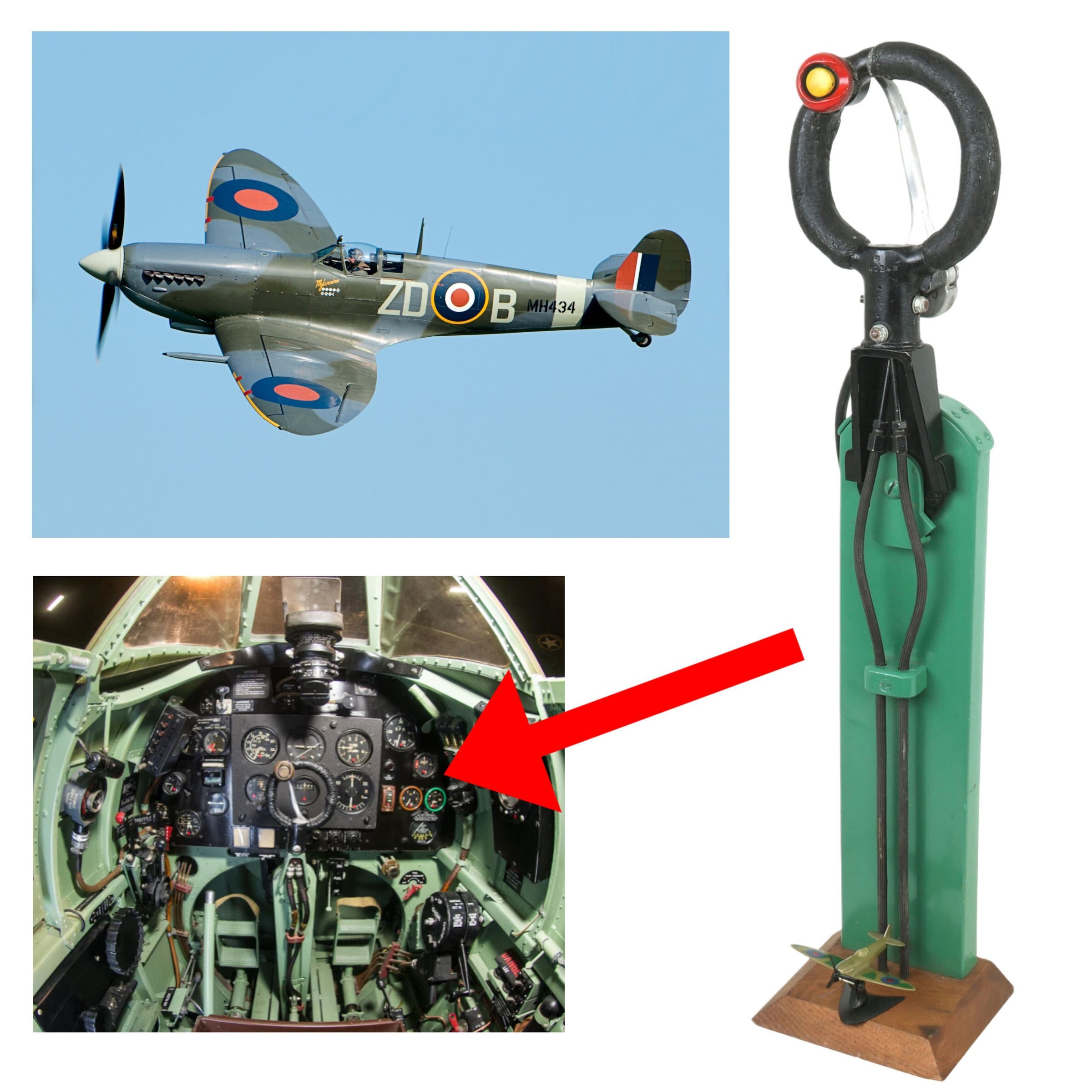 Boutons De Manchette Spitfire Avion RAF - Acier Inoxydable Et Émail