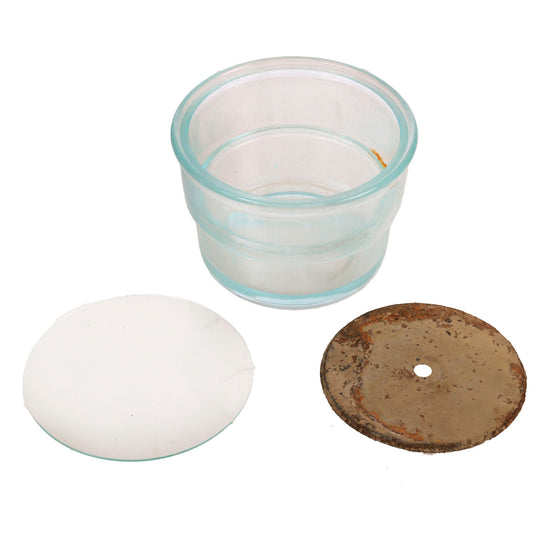 Original WWII German Inert Glass Mine with Sheet Steel Disc & Thin Glass Cover - Glasmine 43 Original Items