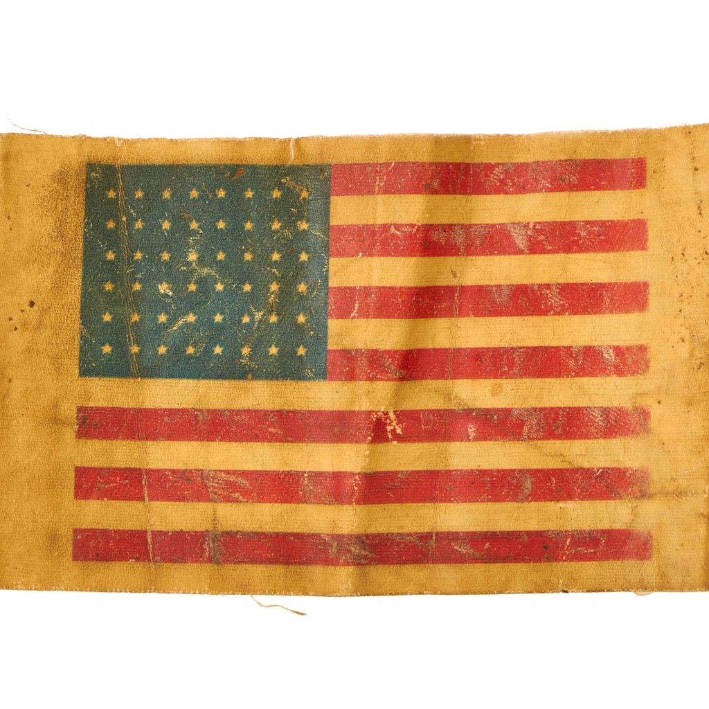 Original U.S. WWII Service Worn Paratrooper D-Day Invasion American Flag Oilcloth Armband with Safety Pin Original Items