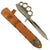 Original U.S. WWII Everitt Style Custom Aluminum Knuckle Duster Fighting Knife With Leather Sheath Original Items