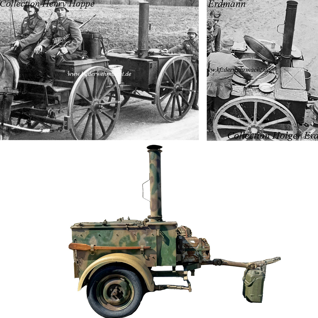 Original German WWII Große Feldküche Hf.13  Gulaschkanone Large Field Kitchen with Accessories Included Original Items