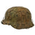 Original German WWII M40 Refurbished WWII Operation Market Garden 9th SS Panzer "Hohenstaufen" Helmet - Stamped EF64 Original Items
