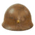 Original Japanese WWII Type 90 Army Helmet with Officer’s Star, Complete Liner and Chinstrap with Kanji Markings - Tetsubo Original Items