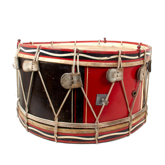 Original British 19th Century Large 28” Military Bass Drum with Torn Bottom Skin Original Items