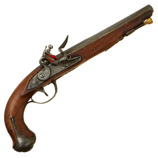 Original French Late 18th Century Flintlock Pistol with Faded Maker Markings - Circa 1790 Original Items