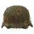 Original German WWII M40 Refurbished 5th SS Panzer Division Fall Camouflage Helmet - Stamped EF66 Original Items