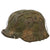 Original German WWII M40 Refurbished 5th SS Panzer Division Fall Camouflage Helmet - Stamped EF66 Original Items