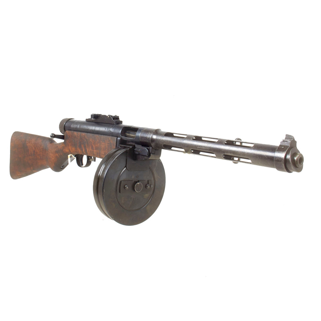 Original Finnish WWII Suomi KP/-31 M31 9mm Display SMG with Live Barrel and Drum Magazine - Serial 80422 Original Items