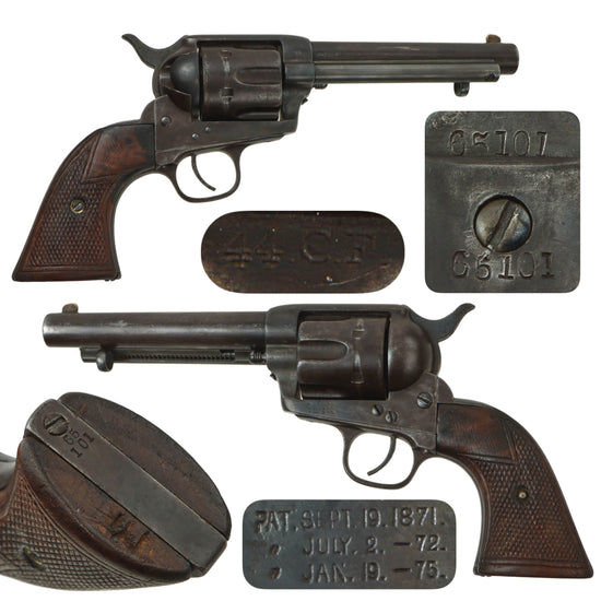 Original U.S. Colt Frontier Six Shooter .44-40 Revolver made in 1881 with Shortened 5 1/4" Barrel -  Matching Serial 65101 Original Items