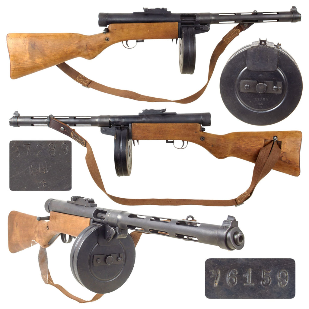 Original Finnish WWII Suomi KP/-31 M31 9mm Display SMG with Live Barrel, Sling, and Drum Magazine - Serial 76159 Original Items