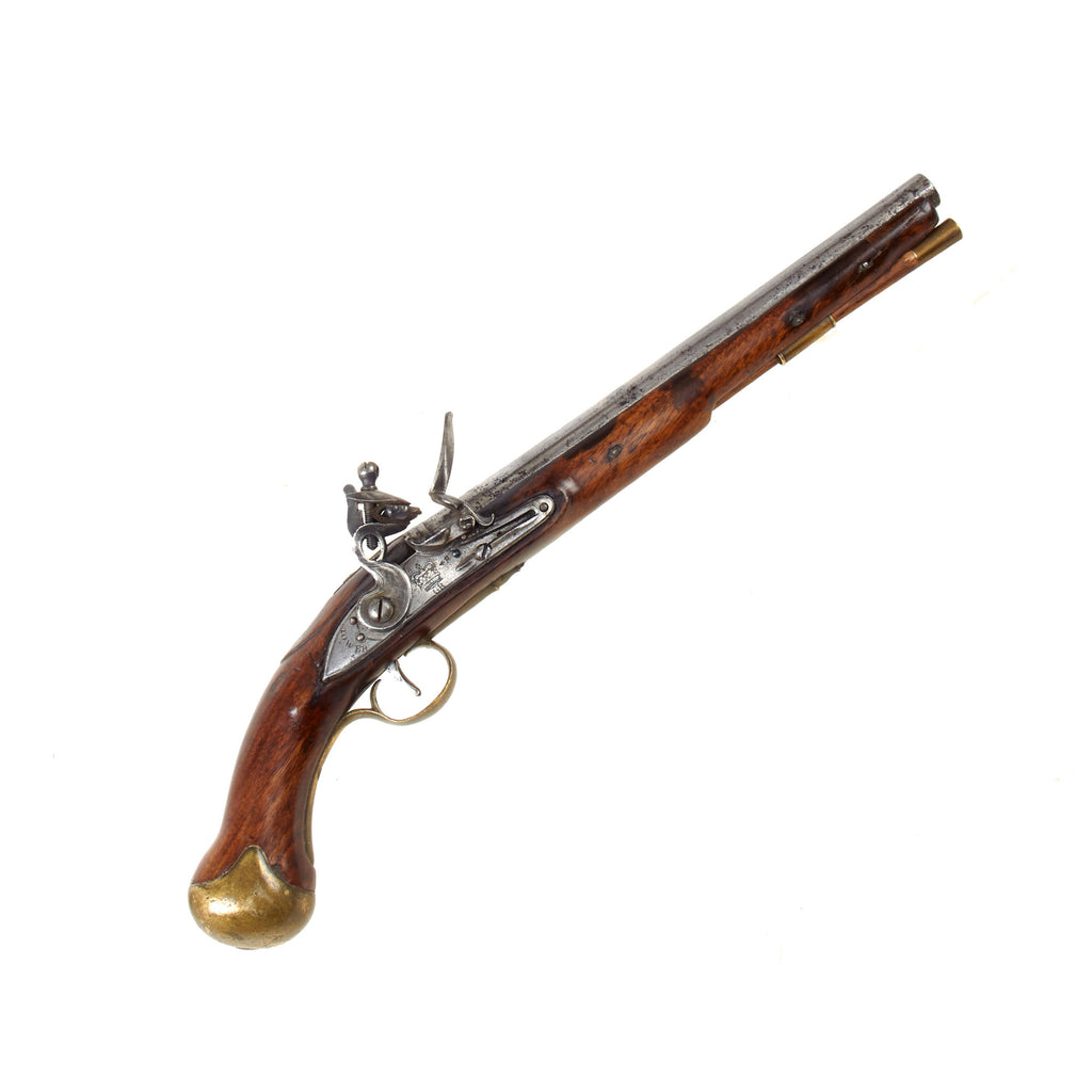 Original British Napoleonic Era Pattern 1800 Tower Marked Sea Service Flintlock Pistol with Intact Belt Hook - circa 1805 Original Items