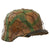 Original German WWII M40 Refurbished 1st SS LAH 1943-44 Tan Italian Camouflage Chicken Wire Helmet - Stamped Q66 Original Items