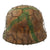 Original German WWII M40 Refurbished 1st SS LAH 1943-44 Tan Italian Camouflage Chicken Wire Helmet - Stamped Q66 Original Items