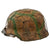 Original German WWII M40 Refurbished 1st SS LAH 1943-44 Tan Italian Camouflage Chicken Wire Helmet - Stamped Q66 Original Items