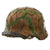 Original German WWII M40 Refurbished 1st SS LAH 1943-44 Tan Italian Camouflage Chicken Wire Helmet - Stamped Q66 Original Items