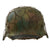 Original German WWII M40 Refurbished 12th SS Panzer HJ at Caan & Falaise Chicken Wire Camouflage Helmet - Stamped EF64 Original Items