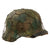 Original German WWII M40 Refurbished 12th SS Panzer HJ at Caan & Falaise Chicken Wire Camouflage Helmet - Stamped EF64 Original Items