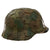Original German WWII M40 Refurbished 12th SS Panzer HJ at Caan & Falaise Chicken Wire Camouflage Helmet - Stamped EF64 Original Items