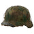 Original German WWII M40 Refurbished 12th SS Panzer HJ at Caan & Falaise Chicken Wire Camouflage Helmet - Stamped EF64 Original Items