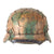 Original German WWII M40 Refurbished Textured Normandy Camouflage Chicken Wire Half-Basket SS Helmet - Stamped EF66 Original Items