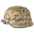 Original German WWII Refurbished M40 Deutsches Afrikakorp DAK Tunisia 1943 Chicken Wire Camouflage Helmet - Stamped EF64 Original Items