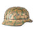 Original German WWII Refurbished M40 Deutsches Afrikakorp DAK Tunisia 1943 Chicken Wire Camouflage Helmet - Stamped EF64 Original Items