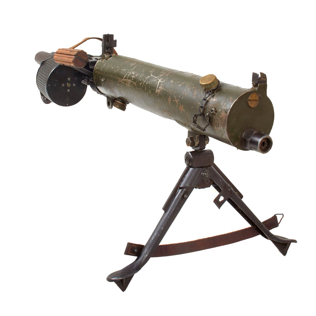 Original German WWII Rheinmetall ST-61 MG 15 Water Cooled Display Gun Serial No. 443 with Saddle Drum Magazine - dated 1940 Original Items