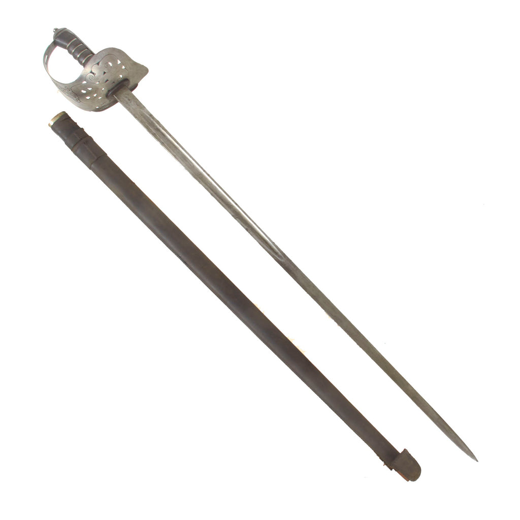 Original British P-1898 Infantry Sword with Edward VII Cypher on Guard - Dated 1903 Original Items