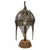Original Magnificent Gold Inlaid & Etched Kulah Khud War Helmet with Chainmail Neck Covering and Lovely Carved Wooden Stand - 17th Century Original Items