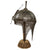 Original Magnificent Gold Inlaid & Etched Kulah Khud War Helmet with Chainmail Neck Covering and Lovely Carved Wooden Stand - 17th Century Original Items