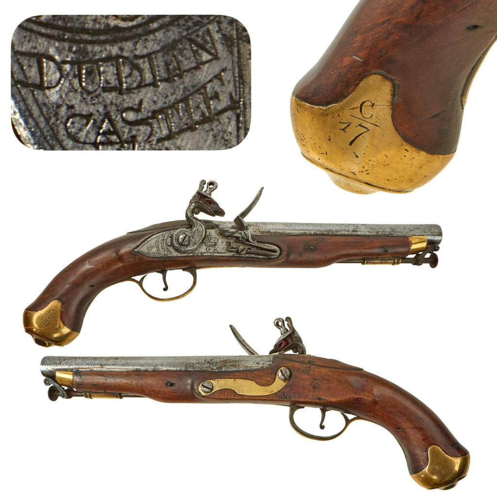 Original British Napoleonic Dublin Castle New Land Pattern Flintlock Light Dragoon Pistol with Irish Registration Marking - Circa 1790 Original Items