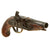 Original Mid 18th Century Brass Mounted Flintlock Pocket Pistol Marked H V on Lock Plate Circa 1750 - Possibly American Original Items