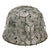 Original German WWII M40 Refurbished SS Winter Overpaint Textured Camouflage Chicken Wire Helmet - Size 66 Shell Original Items