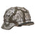 Original German WWII Refurbished M40 SS Battle of Leningrad Winter Camouflage Chicken Wire Helmet - Stamped EF64 Original Items