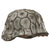 Original German WWII M40 Refurbished SS Late Winter Textured Camouflage Chicken Wire Helmet - Stamped EF66 Original Items