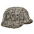 Original German WWII M40 Refurbished SS Late Winter Textured Camouflage Chicken Wire Helmet - Stamped EF66 Original Items