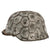Original German WWII M40 Refurbished SS Late Winter Textured Camouflage Chicken Wire Helmet - Stamped EF66 Original Items
