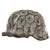 Original German WWII M40 Refurbished SS Late Winter Textured Camouflage Chicken Wire Helmet - Stamped EF66 Original Items