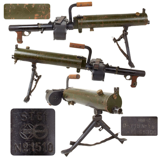 Original German WWII Rheinmetall ST-61 MG 15 Water Cooled Display Gun Serial No. 1510 with Saddle Drum Magazine - dated 1941 Original Items